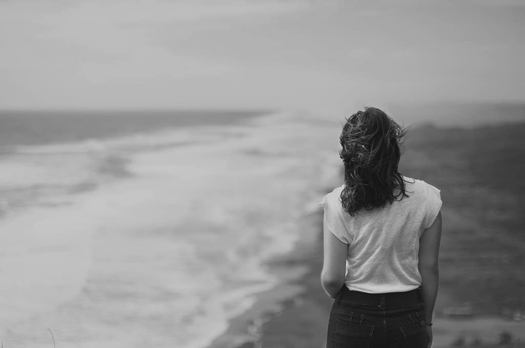 Ocea, beach and woman