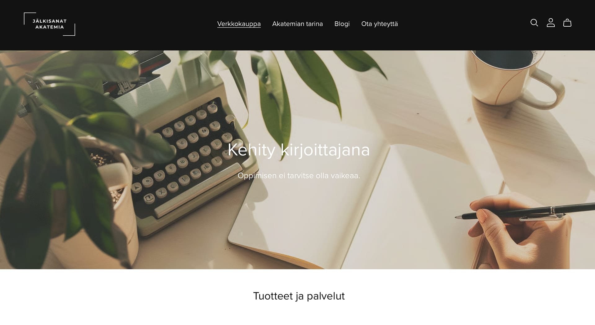 Jälkisanat Akatemia, etusivu